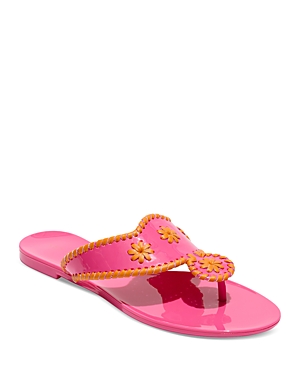 Shop Jack Rogers Women's Jacks Jelly Whipstitch Slip On Thong Sandals In Fuchsia