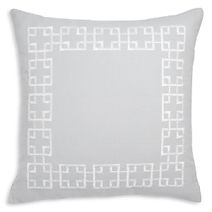 Sky Greek Key Decorative Pillow - Exclusive In Grey