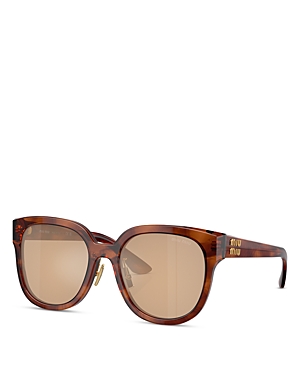 Miu Miu Square Sunglasses, 55mm In Brown/orange Mirrored Solid