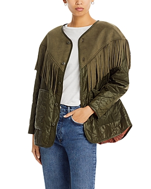 Shop Mother The Tip Off Fringe Trim Quilted Jacket In On The Wes