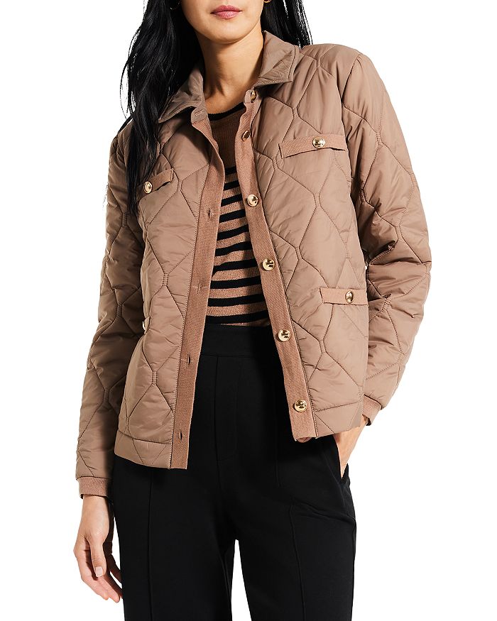 NIC+ZOE Knit Trim Quilted Jacket | Bloomingdale's