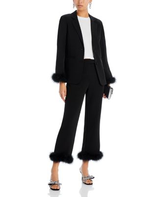 AQUA Feather Trim Blazer - Exclusive