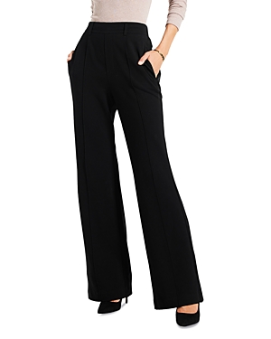 Shop Nic + Zoe Nic+zoe Wide Leg Pleated Knit Pants In Black Onyx