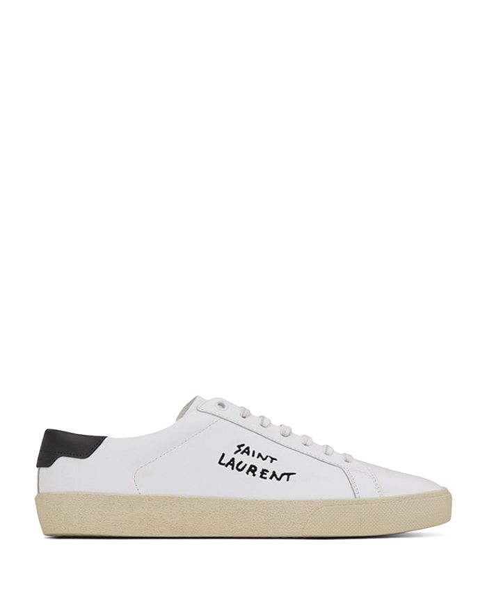 Saint Laurent Court Classic Sl/06 Embroidered Sneakers in Leather