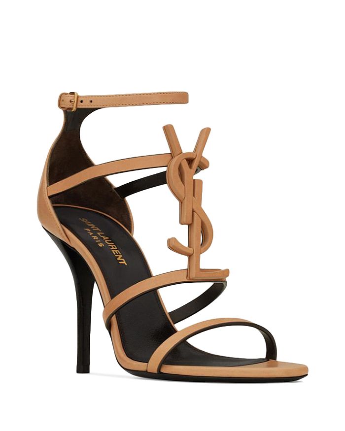 Saint Laurent Cassandra Sandals in Smooth Vegetable-tanned Leather ...