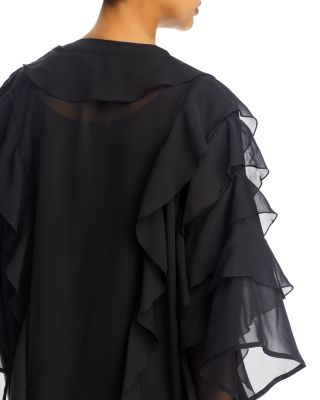 Tiered Ruffle Woven Chiffon Maxi Dress