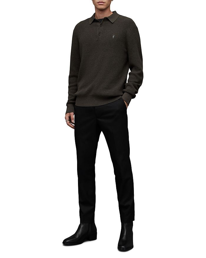 Shop Allsaints Polo Sweater In Cark Ivy Green