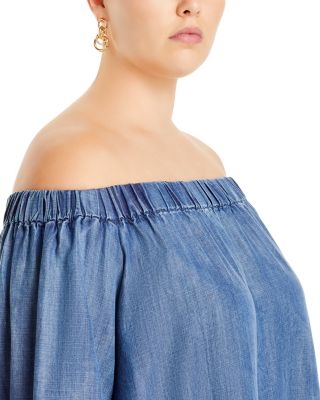 Julie Off-the-Shoulder Chambray Dress