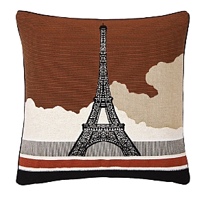 Yves Delorme Paname Eiffel Tower Decorative Pillow, 18 X 18 In Cognac