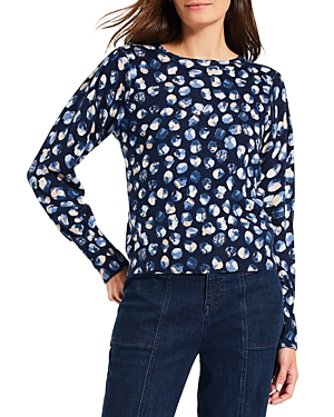 Shop Nic + Zoe Nic+zoe Many Moons Femme Sleeve Sweater In Blue Multi
