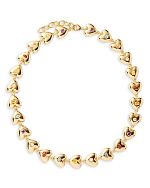 Crystal Haze Jewelry Jewelry Forever In Love Heart Necklace In 18k Gold Plated, 18 In Multi/gold
