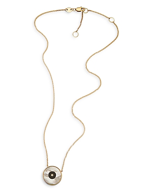Divina Diamond, Onyx & Mother-of-Pearl Pendant Necklace in 18K Yellow Gold Plated Sterling Silver, 18-22