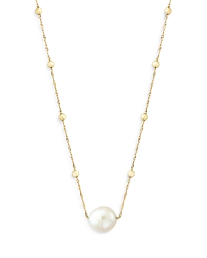 Bloomingdale's South Sea Pearl Beaded Chain Pendant Necklace In 14k Yellow Gold, 18 In White/gold