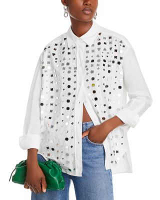 Essentiel Antwerp - Mirror Sequin Cotton Poplin Shirt