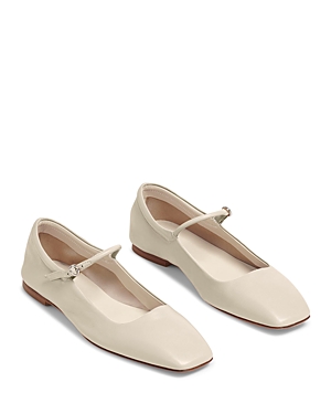 Aeyde 10mm Uma Leather Flats In Creamy