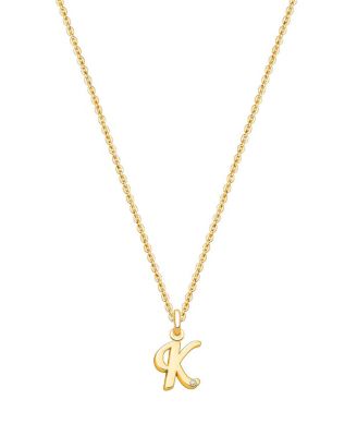  Girls 14K Gold Diamond Initial 13-14" Necklace - Children