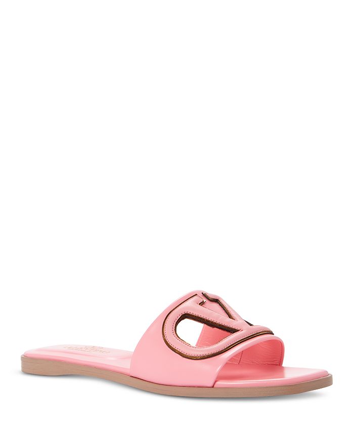 Valentino Garavani Women's Slip On Cutout Slide Sandals | Bloomingdale's