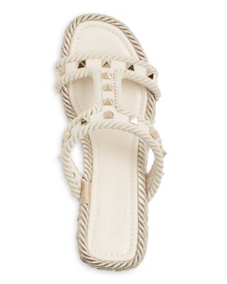 Women's Rockstud Espadrille Platform Wedge Sandals