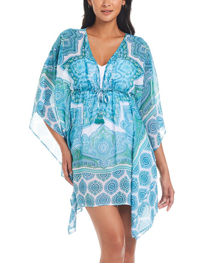 Bleu Rod Beattie Bleu by Rod Beattie Drawstring Caftan Swim CoverUp