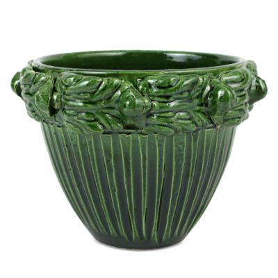 VIETRI - Rustic Garden Acanthus Leaf Small Cachepot