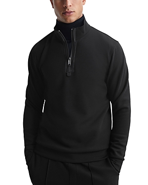 Reiss Hale Quarter Zip Pullover In Black