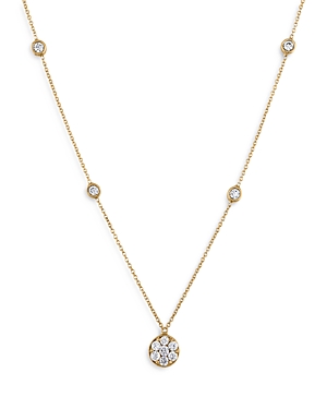 Bloomingdale's Diamond Cluster Bezel Station Pendant Necklace in 14K Yellow Gold, 0.50 ct. t.w.