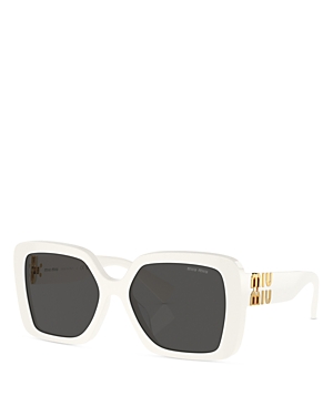 Miu Miu Square Sunglasses, 56mm In White/gray Solid