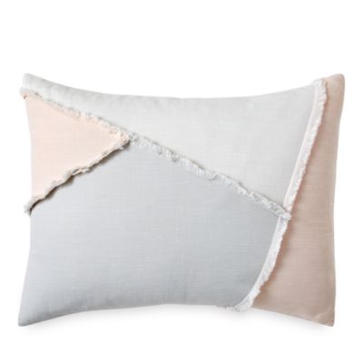 Color Block Fringe Comforter Set, Full/Queen