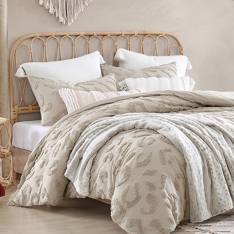 Peri Home Chenille Leopard Comforter Set, King In Linen