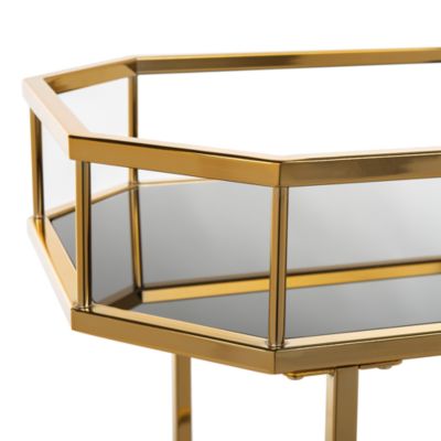 Silva Brass 2 Tier Octagon Bar Cart