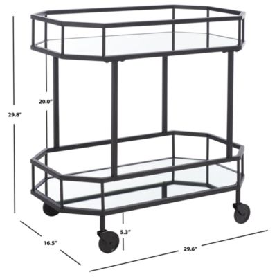 Silva Black 2 Tier Octagon Bar Cart