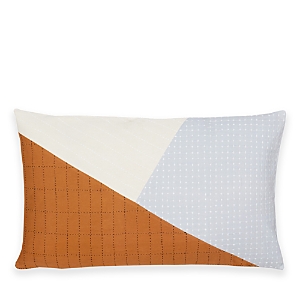 Anchal Naari Colorblocked Lumbar Pillow In Brown