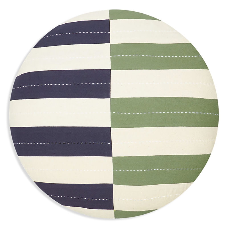 Anchal Offset Stripe Round Accent Pillow In Spruce