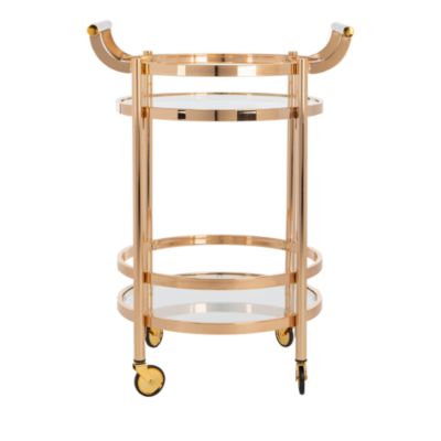 Sienna Gold 2 Tier Round Bar Cart