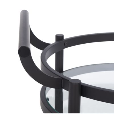 Sienna Black 2 Tier Round Bar Cart