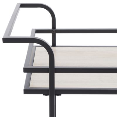 Lameris 2 Tier Matte Black Bar Cart with Handles