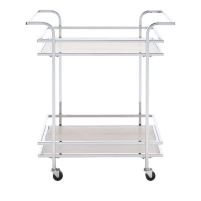 Lameris 2 Tier Chrome Bar Cart with Handles