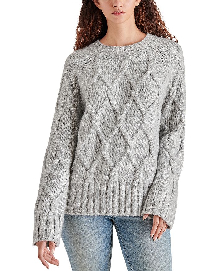STEVE MADDEN Micah Cable Knit Sweater Bloomingdale's