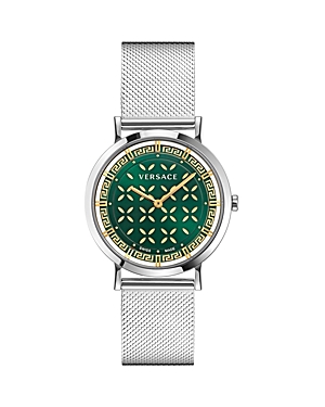Shop Versace New Generation Watch, 36mm In Green/silver