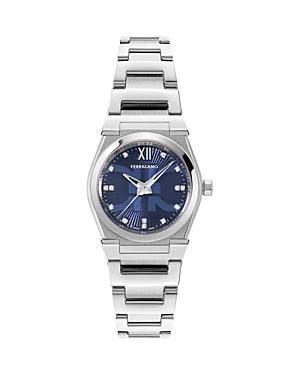 Shop Ferragamo Vega Watch, 28mm In Blue/silver