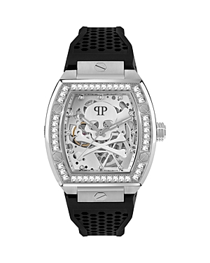Shop Philipp Plein The $keleton Watch, 44mm In Silver/black