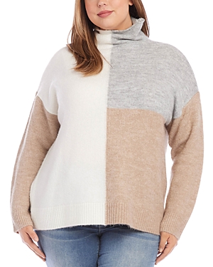 Karen Kane Plus Color Blocked Sweater In Multi