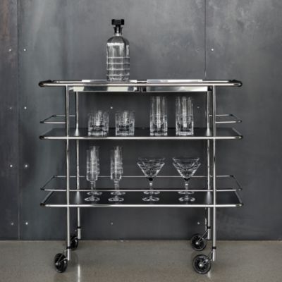 Orrefors - 53 Piece Street Bar Cart and Glassware Set