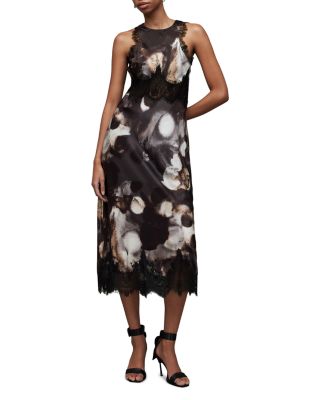 ALLSAINTS - Alula Mars Printed Lace Trim Sleeveless Dress