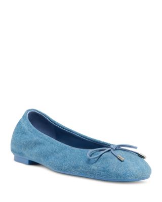 Stuart Weitzman - Women's Bardot Denim Bow Flats