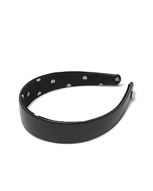 Shop Lele Sadoughi Bessette Faux Leather Headband In Black
