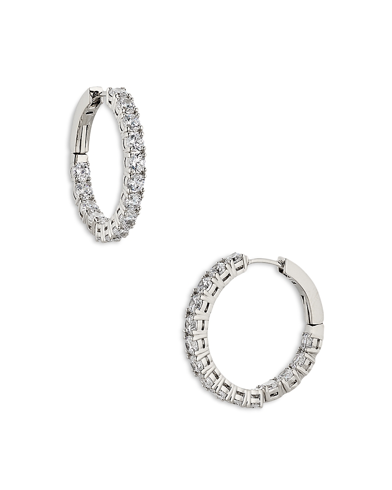 NADRI INSIDE OUT HOOP EARRINGS IN 18K GOLD PLATED OR RHODIUM PLATED