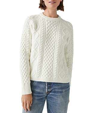 Shop Michael Stars Adina Crewneck Sweater In Ivory