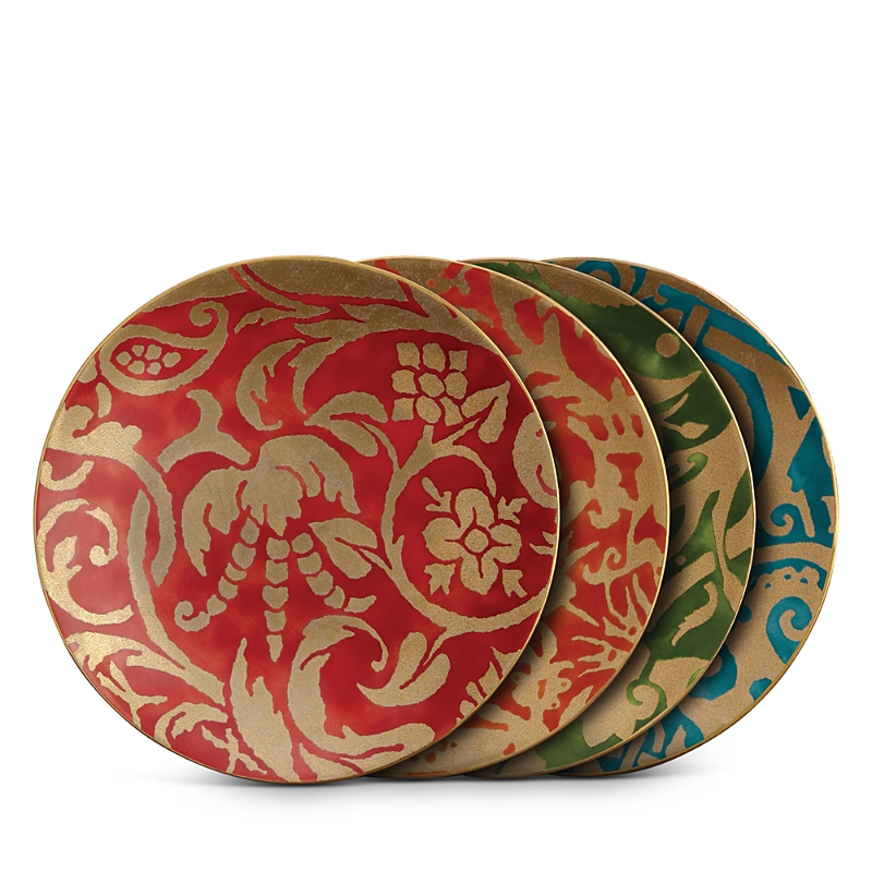 L'objet Fortuny Assorted Dessert Plates 4-piece Set In Multi