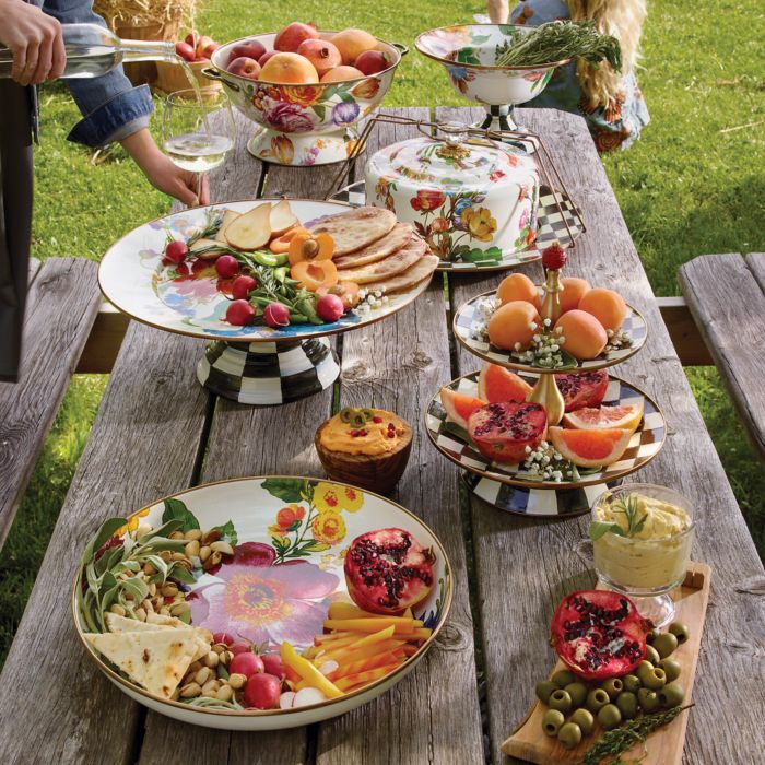 Courtly Check Enamel Two-Tier Sweet Stand